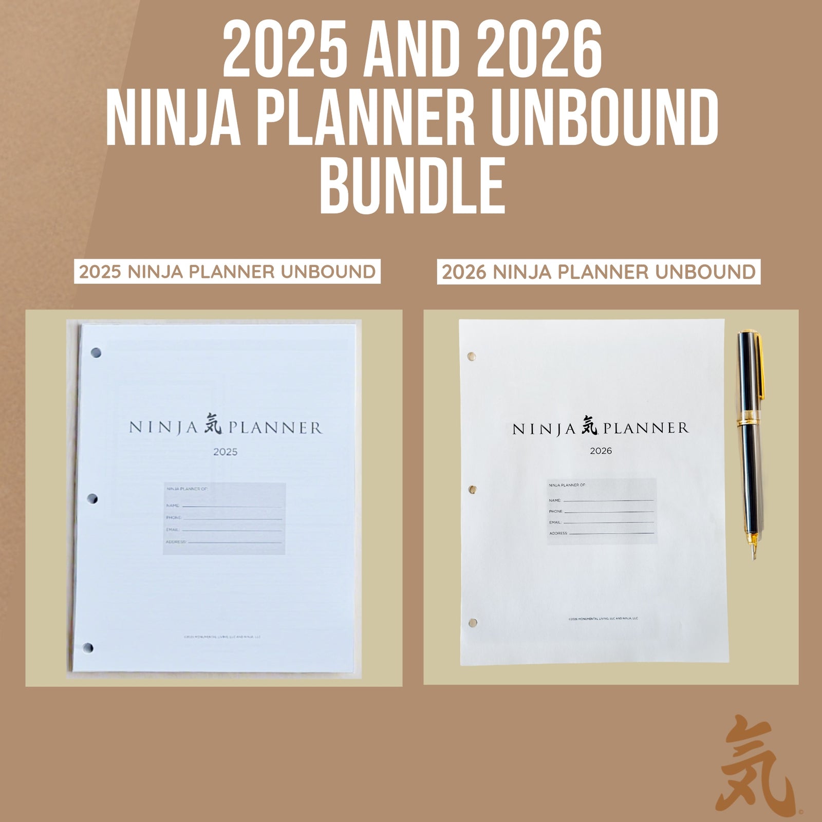 Ninja Planner Unbound 2025 + Ninja Planner Unbound 2026  Bundle – Finish Strong & Start Stronger
