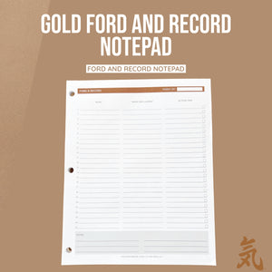FORD and Record Notepad - Gold or Gray Options