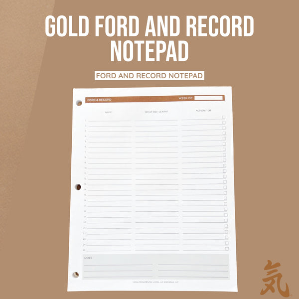 FORD and Record Notepad - Gold or Gray Options - Ninja Store